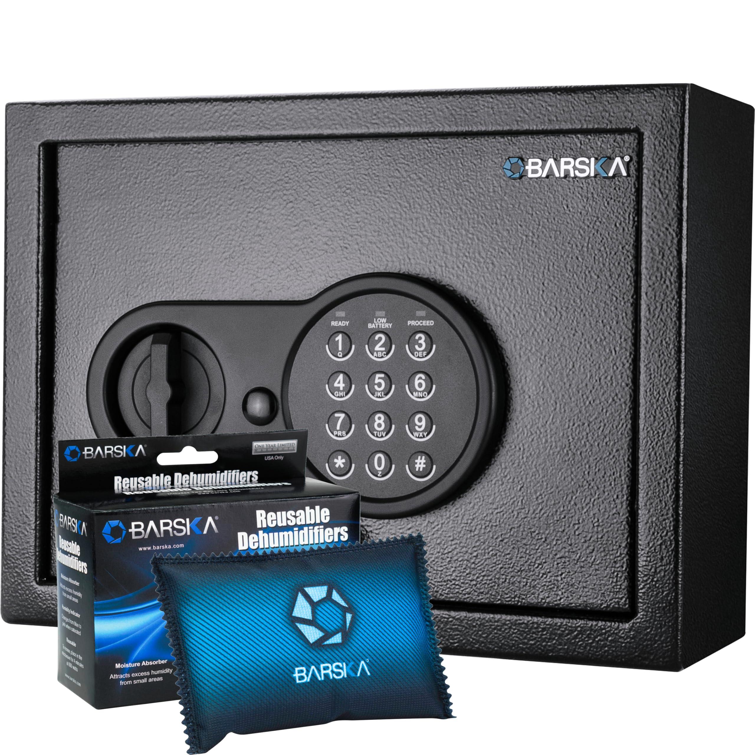 BARSKA Barska Digital Keypad Home & Office Steel Security Safe Lock Box with Deadbolts - 0.15 Cu Ft Top Opening Drawer Safe