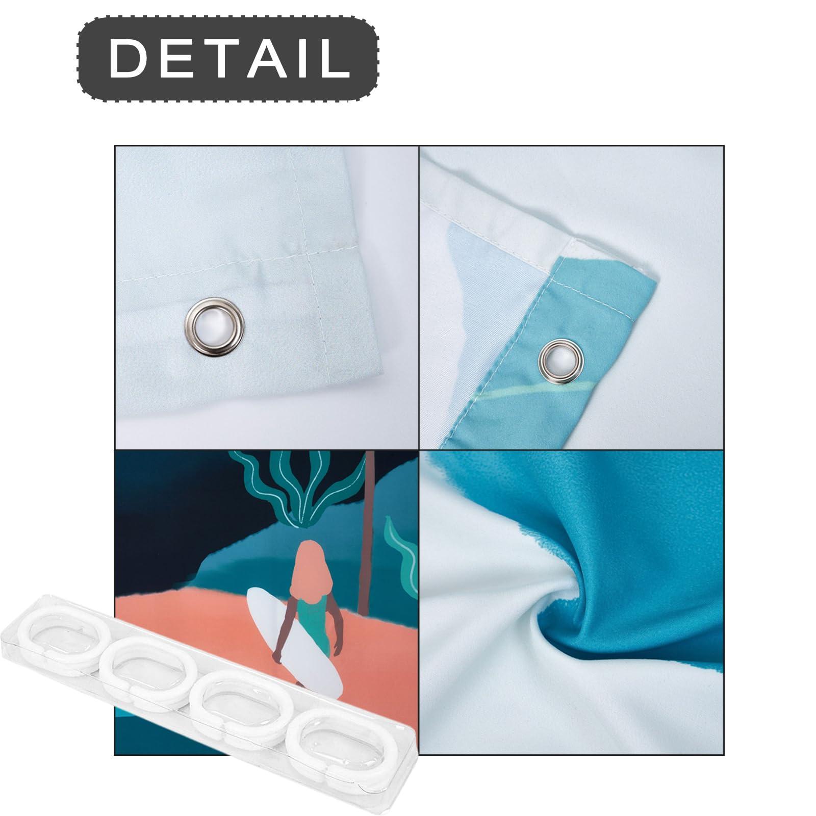 UIANG UIANG Animal,Shower Curtain with Hooks Fabric Set,Cartoon Ducks Swimming,Hotel Farmhouse Style Machine Washable,Yellow Green,60x72in