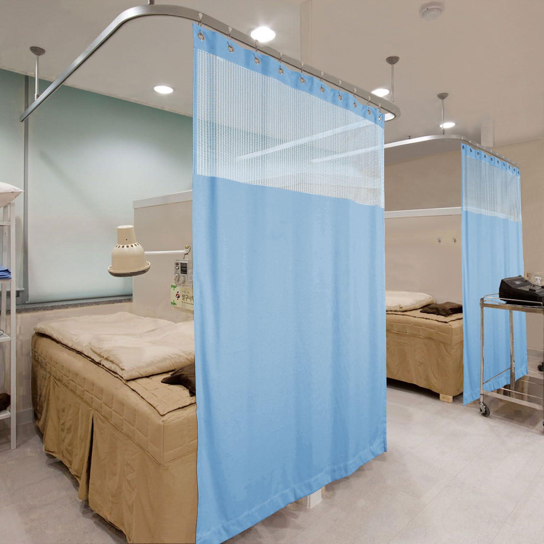 Fcosie Fcosie Blue Hospital Curtain with Grommet Extra Wider Medical Privacy Curtain for Cubicle Divider, SPA Clinic, Living Room, Student Dorm Show Room, 10ft Wide x 7ft Tall (1 PC)