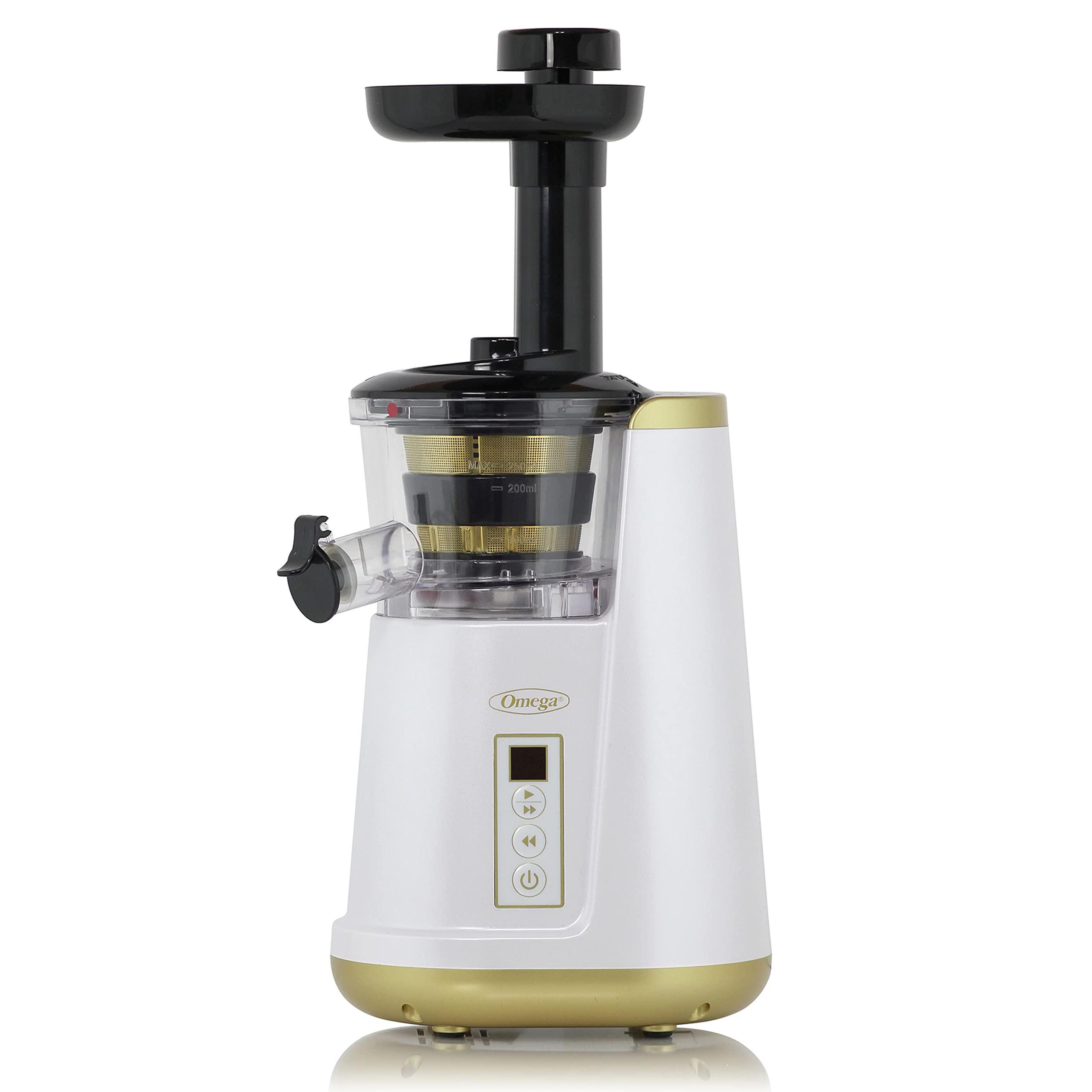 Omega Omega Juicer Cold Press 365 Vertical Slow Masticating Extractor for Fruits and Vegetables, BPA-Free, 65 RPM, 150-Watts, White