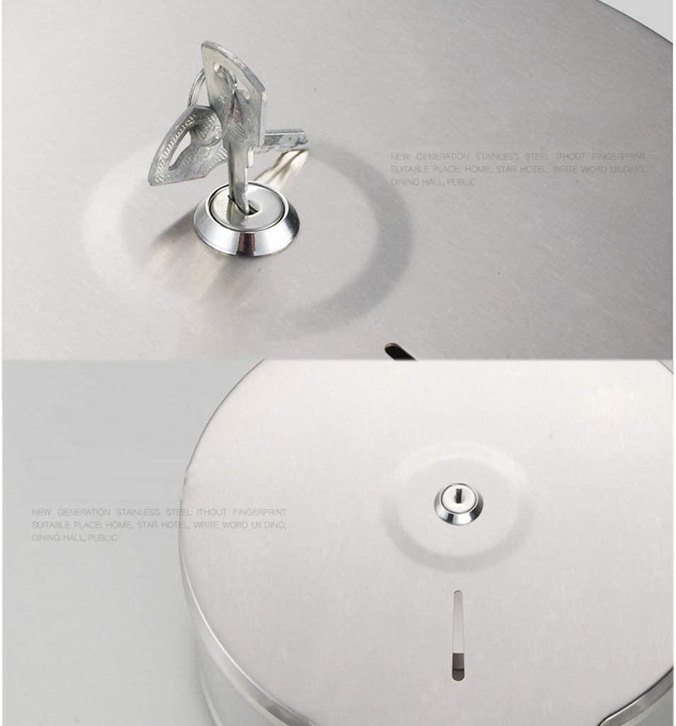 BKEKM Paper Towel Dispensers Wall-Mounted Paper Towel Dispenser Stainless Steel Waterproof Hand Towel Dispenser Commercial with Lock Paper Towel Holders Fashion