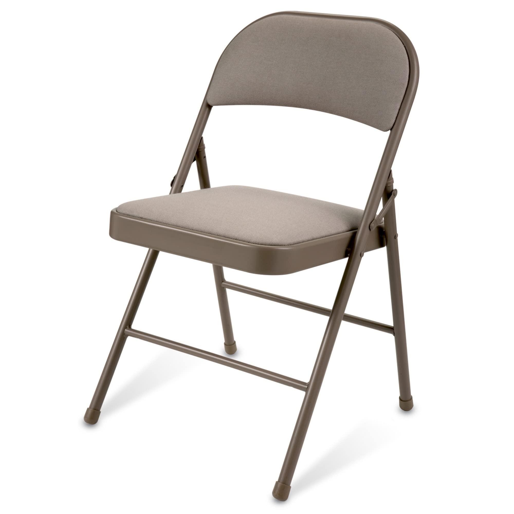 Realspace Realspace Upholstered Padded Folding Chair, Tan
