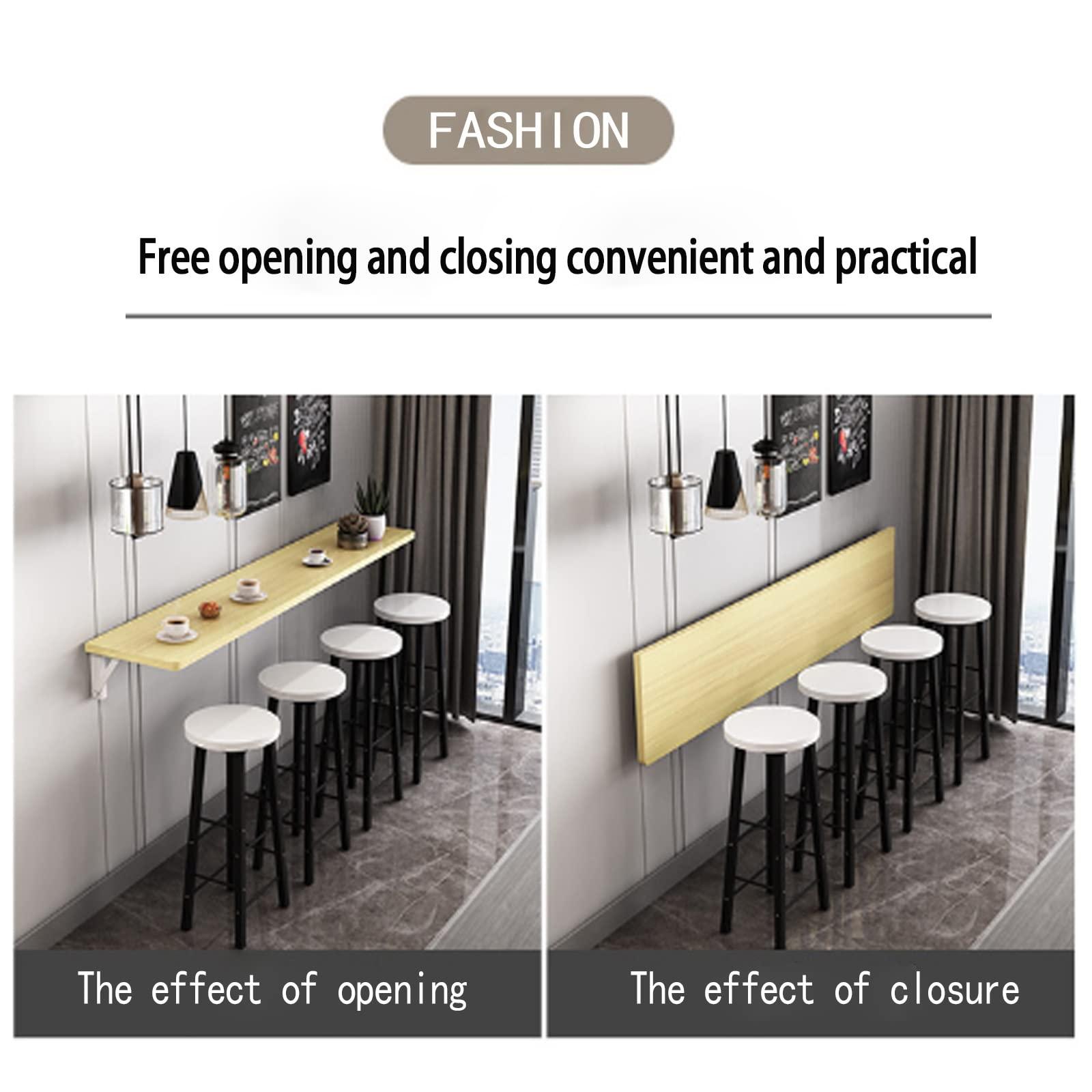 TCOYDS Folding table wall hanging home narrow long table wall hanging dining table folding kitchen wall hanging folding desk restaurant milk tea shop bar home/garden/event indoor/multifunctional simple ( Col