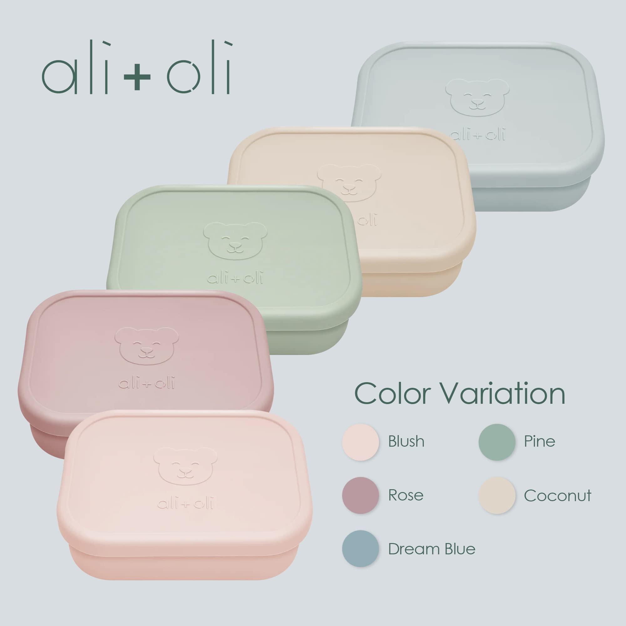 Ali+Oli Ali+Oli Bento Box (Rose) and Smock Bib (2-pk) Set (Butterfly, Blush) Back to School Bundle