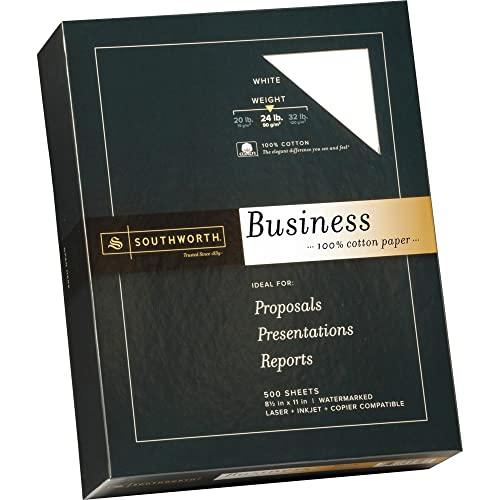 Southworth Southworth® 100% Cotton Business Paper, 8 1/2" x 11", 24 Lb, 100% Recycled, White, Box Of 500