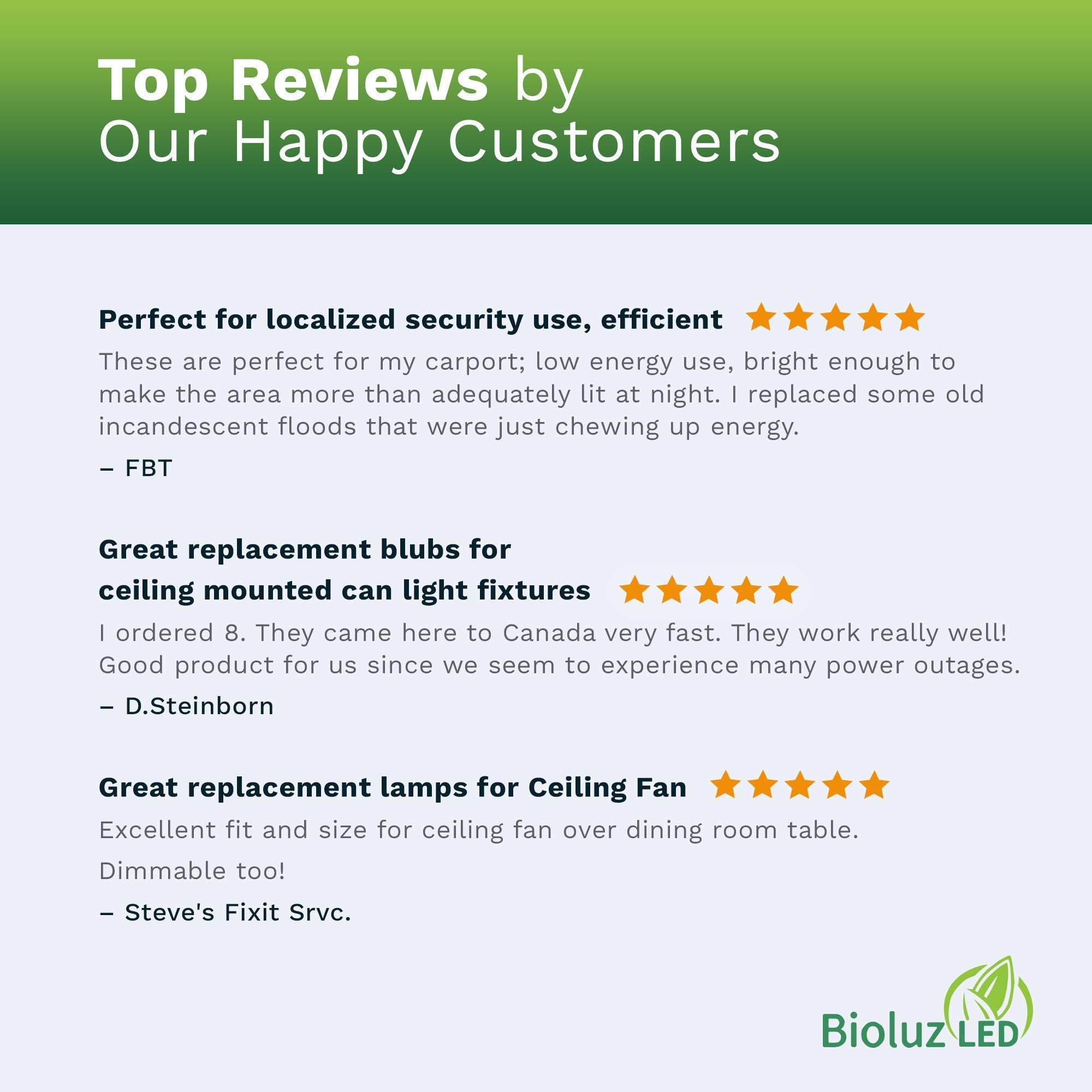 Bioluz LED Bioluz LED Light Bulb BR20 Light Bulbs 2700K Bright Warm White LED Bulbs 6W=50W Replacement 90 CRI 540 Lumen Indoor/Outdoor UL Listed CEC Title 20 Compliant Home Decor LED Lights for Bedroom - 10 Pack