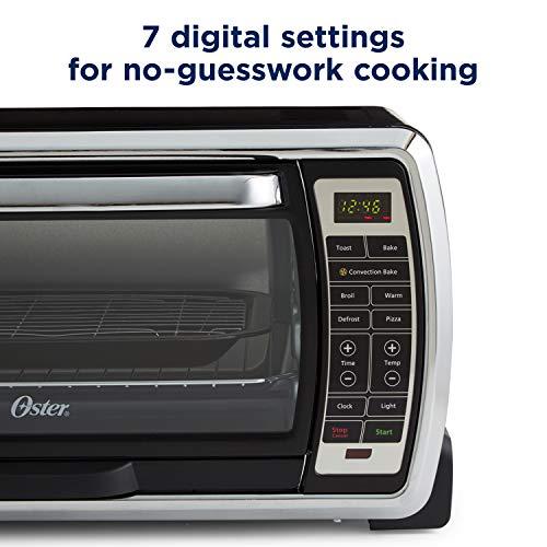 Oster Oster Toaster Oven | Digital Convection Oven, Large 6-Slice Capacity, Black/Polished Stainless