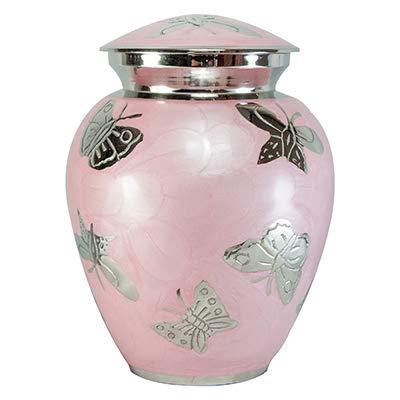 NWA Pink Butterfly Medium Cremation Urn with Personalization
