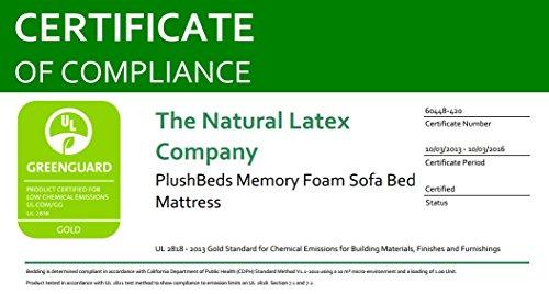 PlushBeds PlushBeds Resort Sofa Mattress Premium Memory Foam | Handcrafted in The USA | CertiPUR-US® Certified Plush Foam Layer | GreenGuard Gold Certified | Luxurious Comfort | Superior Support | Twin