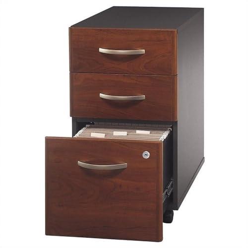 Bush Furniture Bush Furniture Series C 2 Piece 66\" Desk Shell and 3 Drawer Mobile Pedestal Set in Cherry