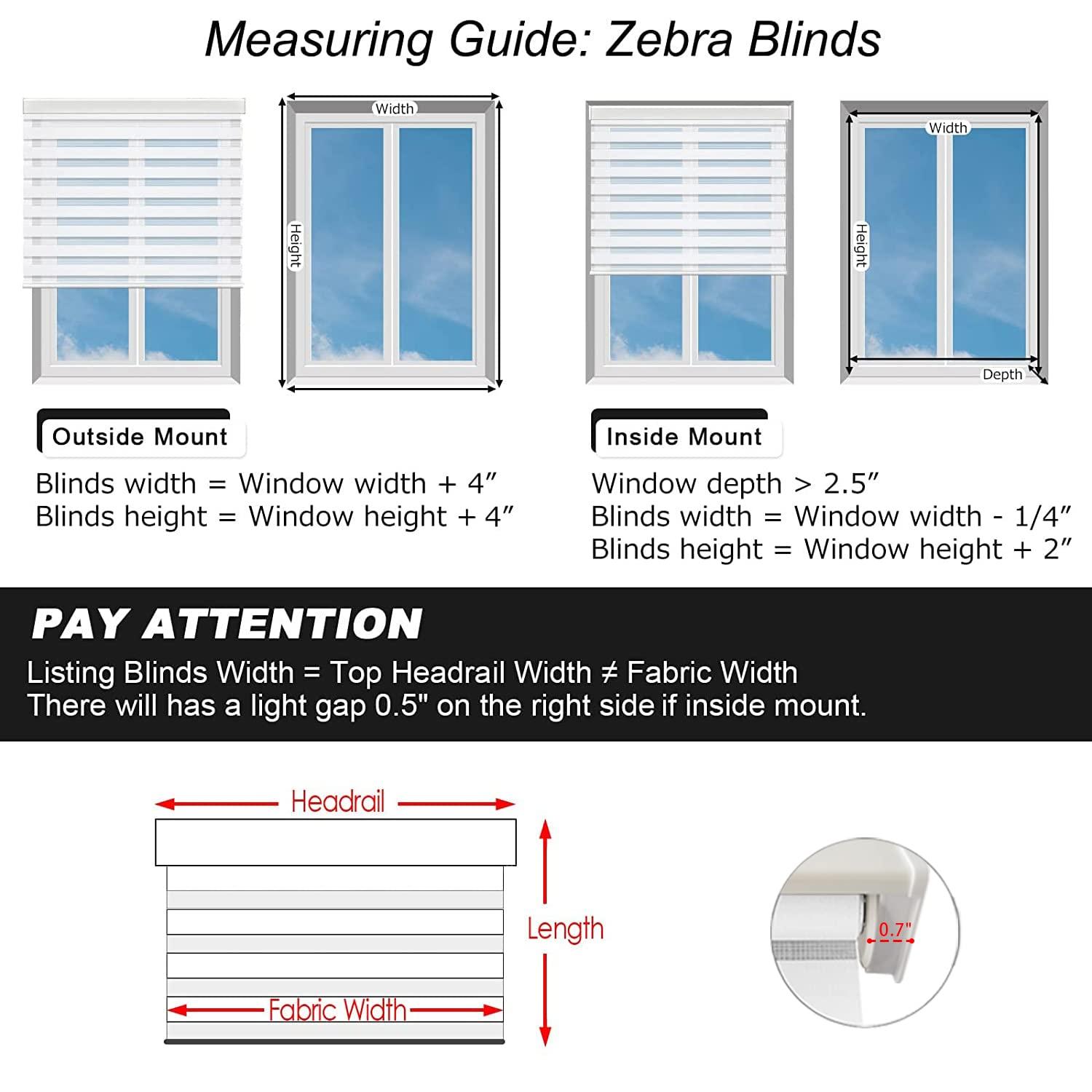 JOIMAR Zebra Roller Shades, Zebra Blinds for Windows,Custom Size Cordless Blackout Zebra Blinds,Dual Layer,Privacy Light Control for Day and Night,Window Blinds for Room,Office,Black,26" W x 60" H