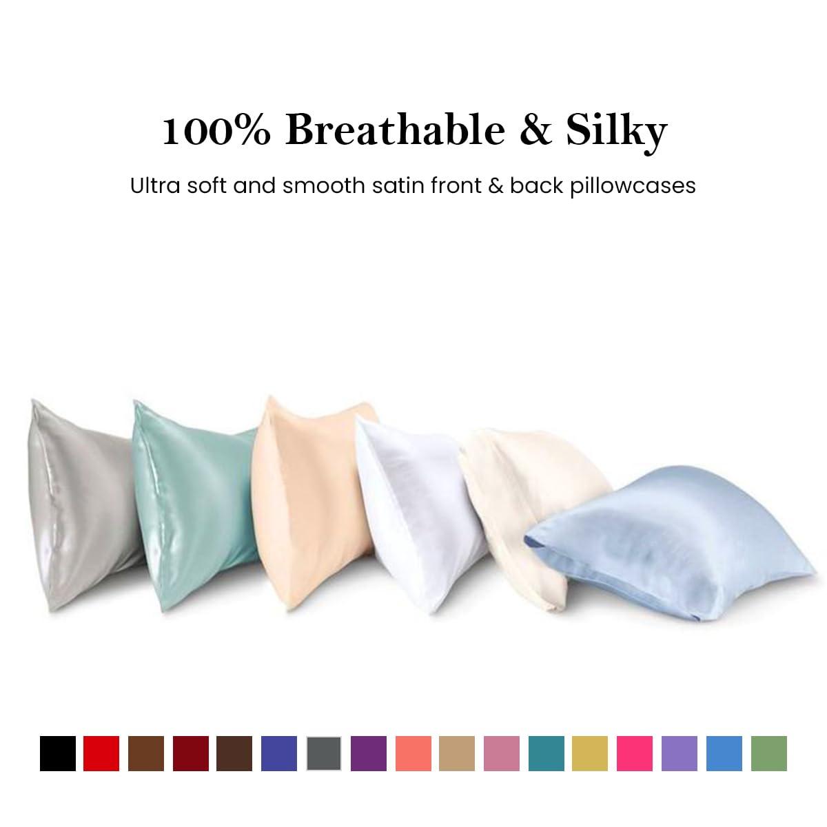 Rico Bedding Full XL Silk Sheet Set 7 Piece Silk Satin Sheets Set- Silk Satin Duvet Set - Hotel Luxury Bed Sheets - Deep Pockets - Breathable Cooling - Wrinkle Free - Comfy-Turquoise Blue Bed Sheets