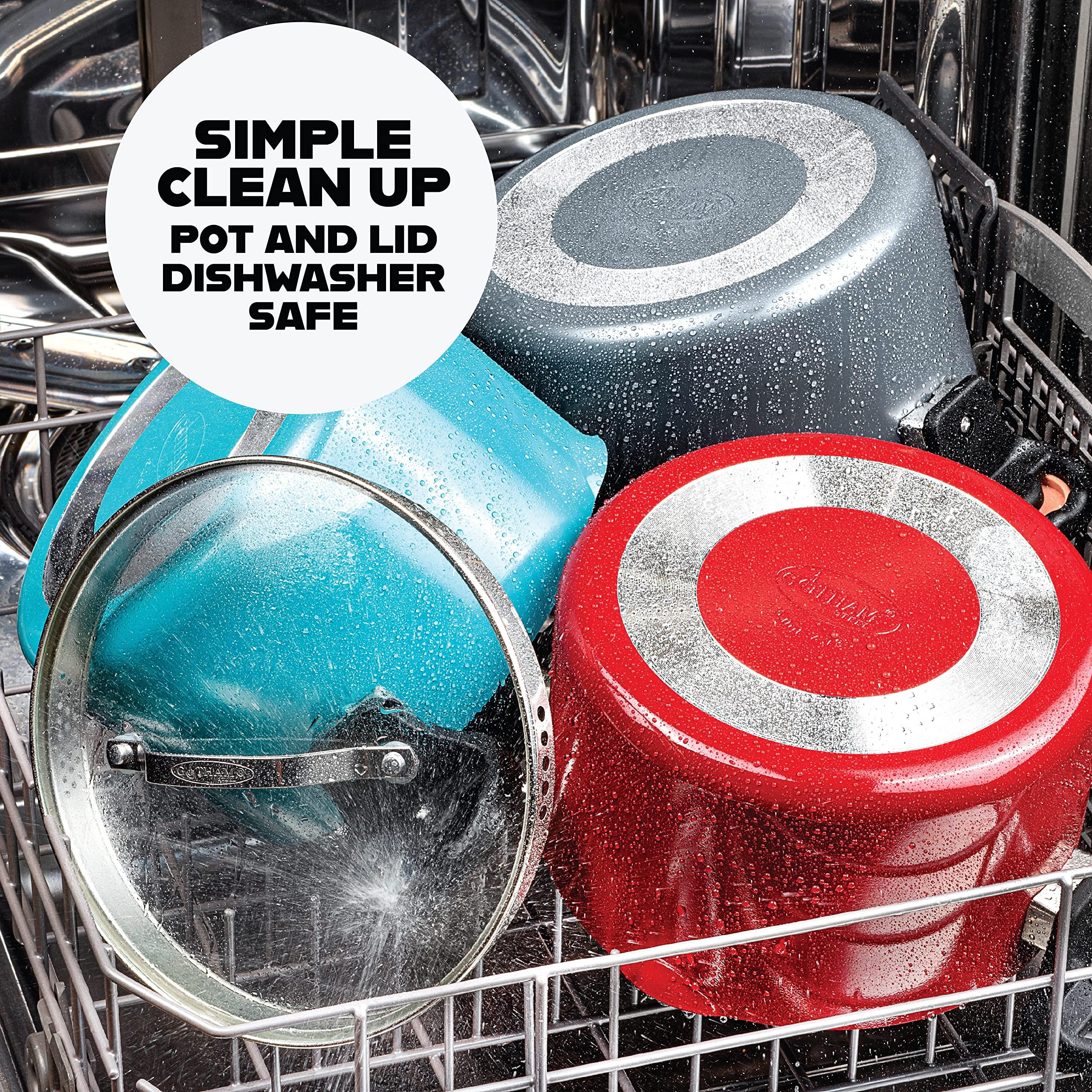 GOTHAM STEEL GOTHAM STEEL 5 Qt Ceramic Stock Pot Multipurpose Pasta Pot with Strainer Lid & Twist and Lock Handles, Nonstick Ceramic Pot for Soup, Spaghetti, Rice, Pots for Kitchen, Dishwasher Safe - Copper