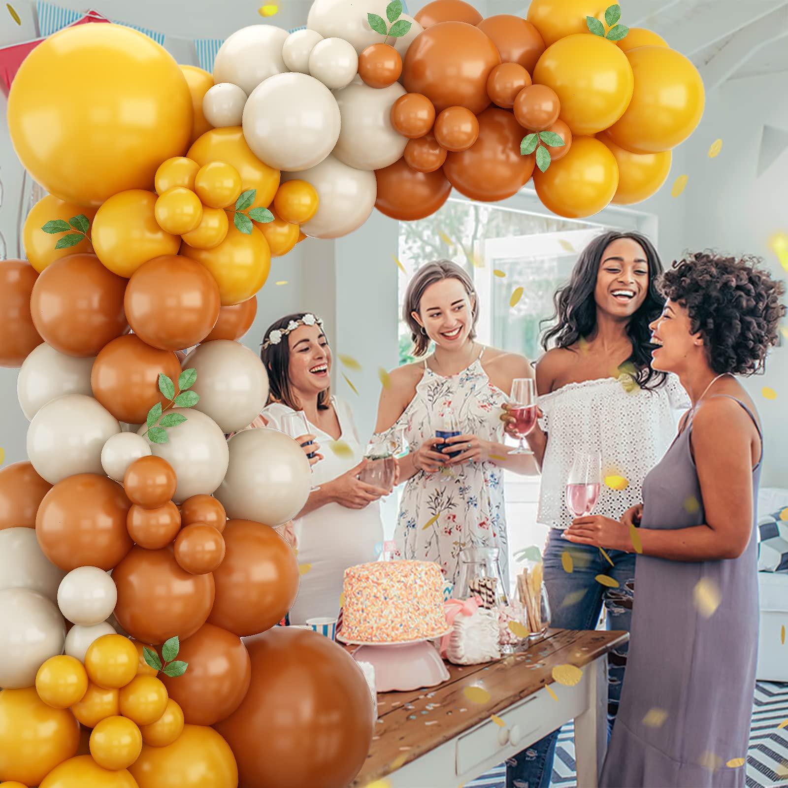 Paready Paready Black Balloon Arch Kit and 114PCS Orange Yellow Balloons Garland Arch Kit, 9FT Height and 10FT Width Adjustable with 4 Water Fillable Bag for Birthday Party Wedding Baby Shower Decor