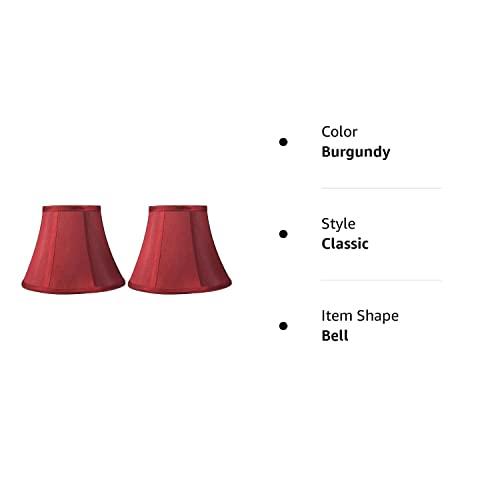 Urbanest Urbanest Set of 2 Softback Bell Lampshade, Faux Silk, 5-inch by 9-inch by 7-inch, Burgundy, Spider-Fitter