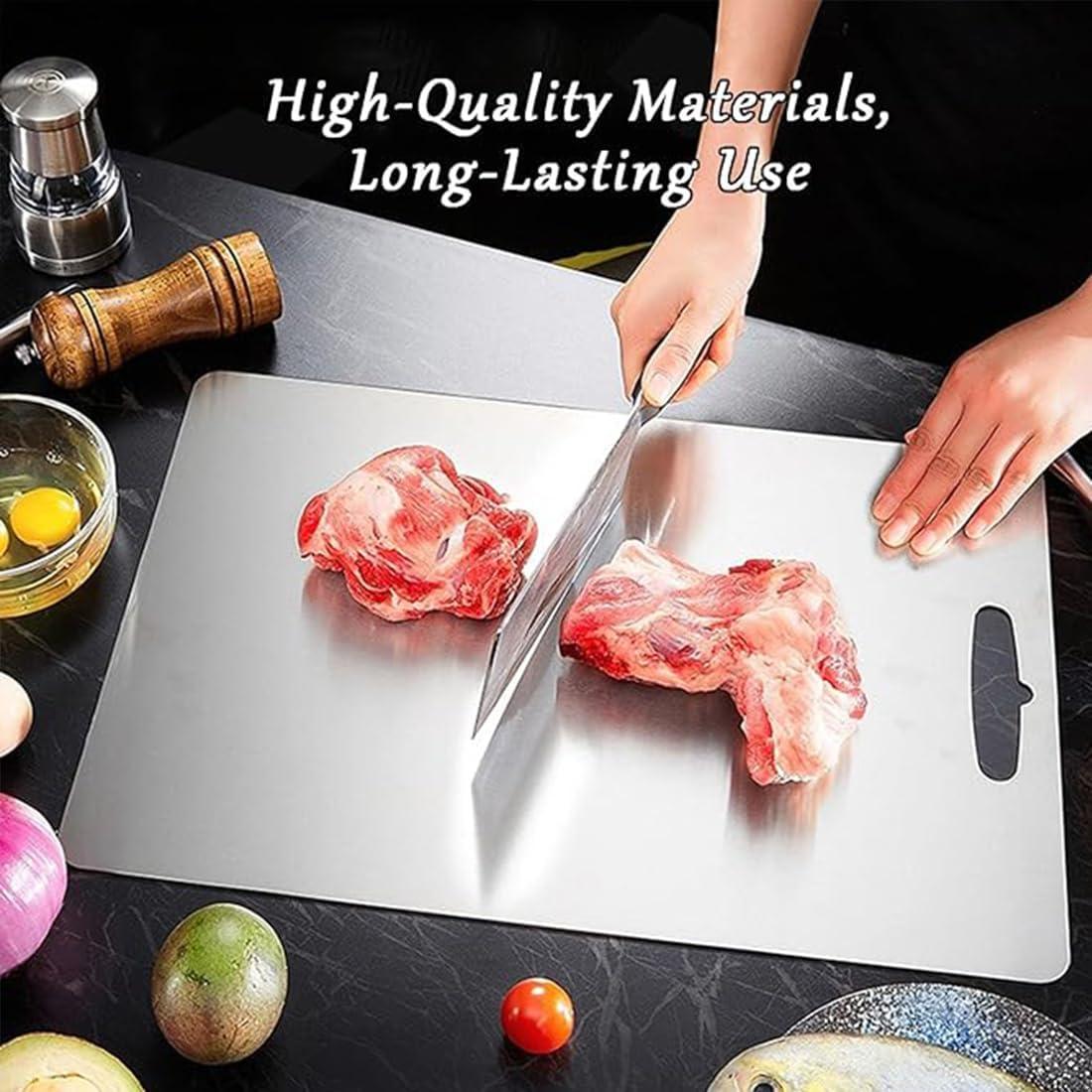 LBHGRMF Yamato Cutting Board, 100% Pure Yamato Titanium Cutting Board - Cutting Edge Hygiene & Durability, Yamato Titanium Cutting Board, Double Sided Stainless Nonstick Chopping Board (15 x 11 in)