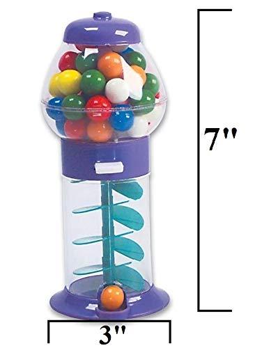 Zugar Land 7\" Spiral Galaxy Colorful GUMBALL MACHINE - Dubble Bubble Twirling Style Candy Gum Dispenser (Purple)