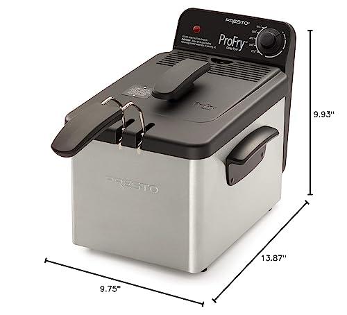 Presto National Presto 05461 Stainless Steel Pro Fry Immersion Element Deep Fryer,Silver