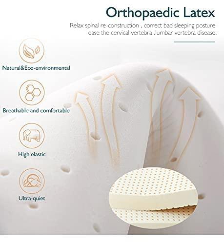 KLUFO KLUFO 100% Natural Latex Mattress Topper,1 Inch Medium Firm,Pressure Relief for Back Pain,Breathable and Comfortable,Durable and Not Easy to Collapse,Memory Foam Mattress Topper 140x200cm(55x79in)