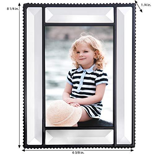 J Devlin Glass Art Beveled Glass Picture Frame Easel Back 4x6 Photo Frame Wedding Anniversary Engagement Graduation Gift Home Decor Clear J Devlin Pic 354-46HV (4x6)