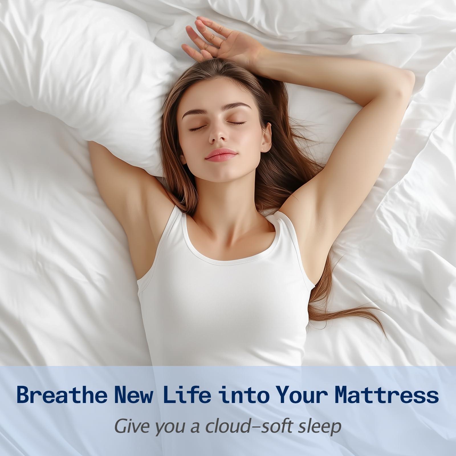 SOPAT SOPAT Mattress Topper RV King Size Extra Thick Mattress Pad 8-21" Deep Pocket Soft Down Alternative Fill Mattress Protector Pillow Top Mattress Cover (72x80 Inches, White)