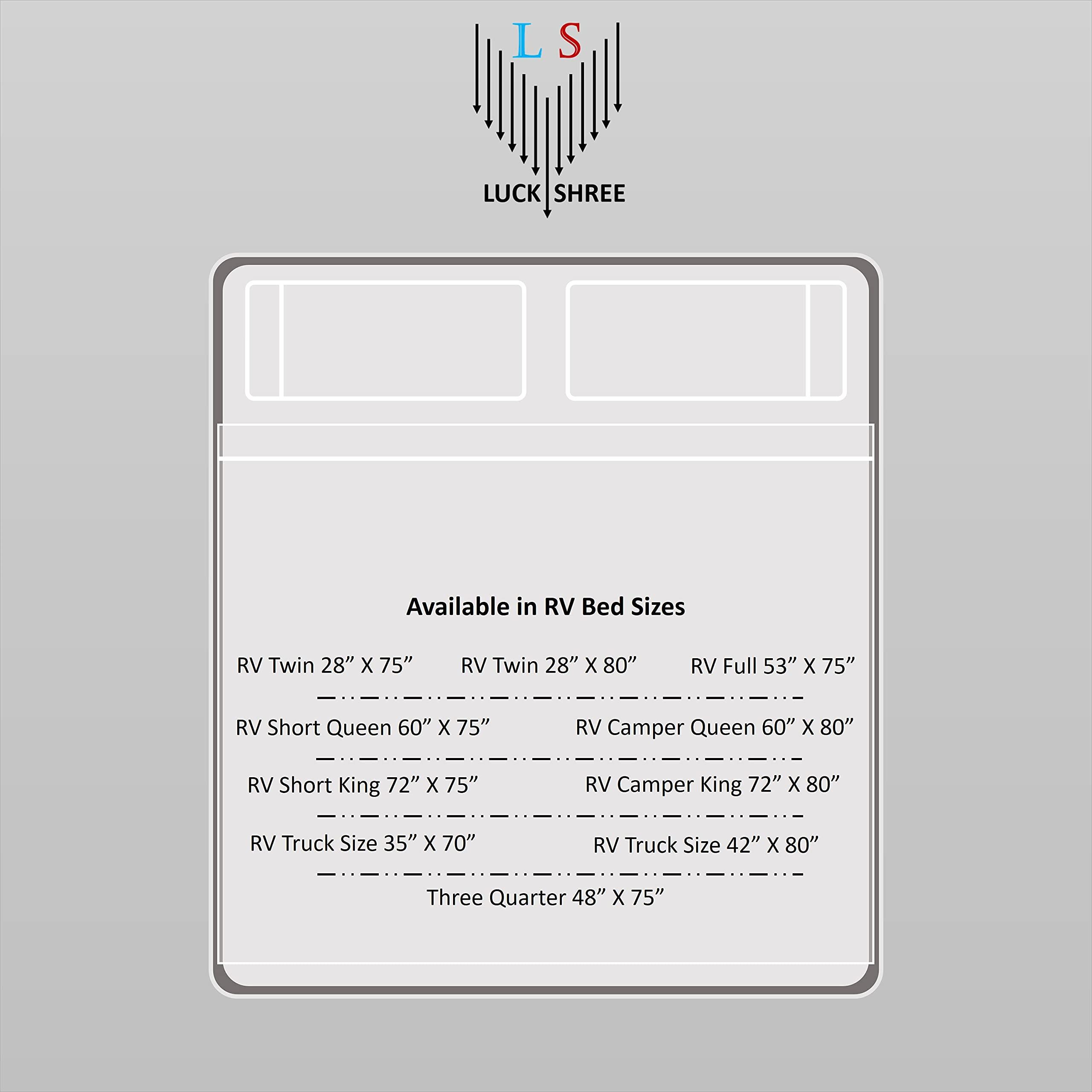 LuckShree LuckShree RV Sheets Striped Pattern RV Camper King 72\" X 80\" 4-PC Sheet Set 600 Thread-Count 100% Soft Luxury Egyptian Cotton Made for RV Camper Boat Motorhomes, 15-Inch Deep Pockets - Taupe Stripe