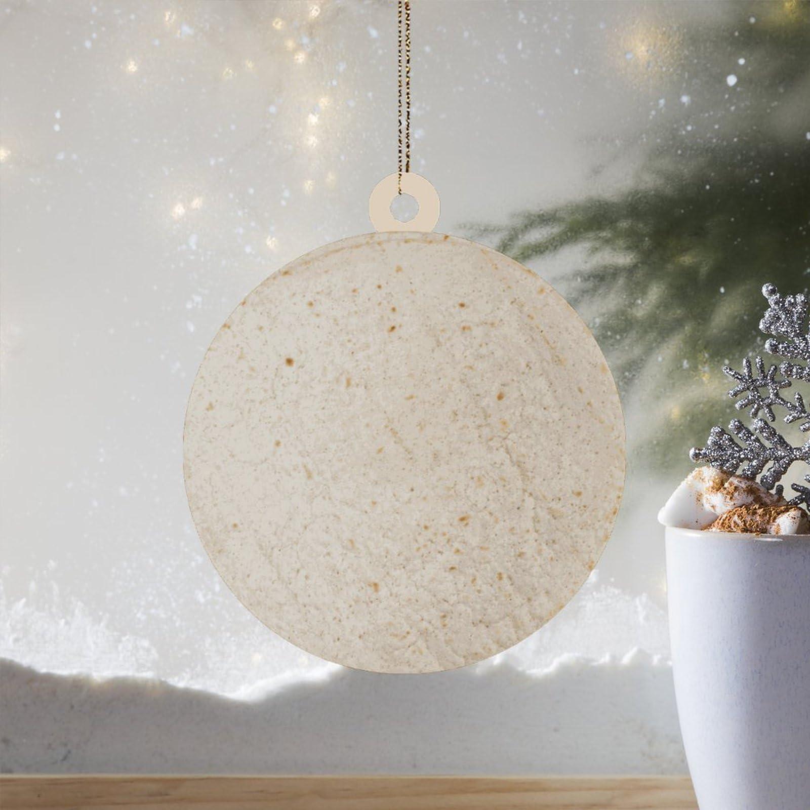 UanMere Personalized Christmas Ornaments Mexican Food Acrylic Glass Ornament for Christmas Tree Car Hanging 2 Sides Mexican First Xmas Gifts for Family Friend