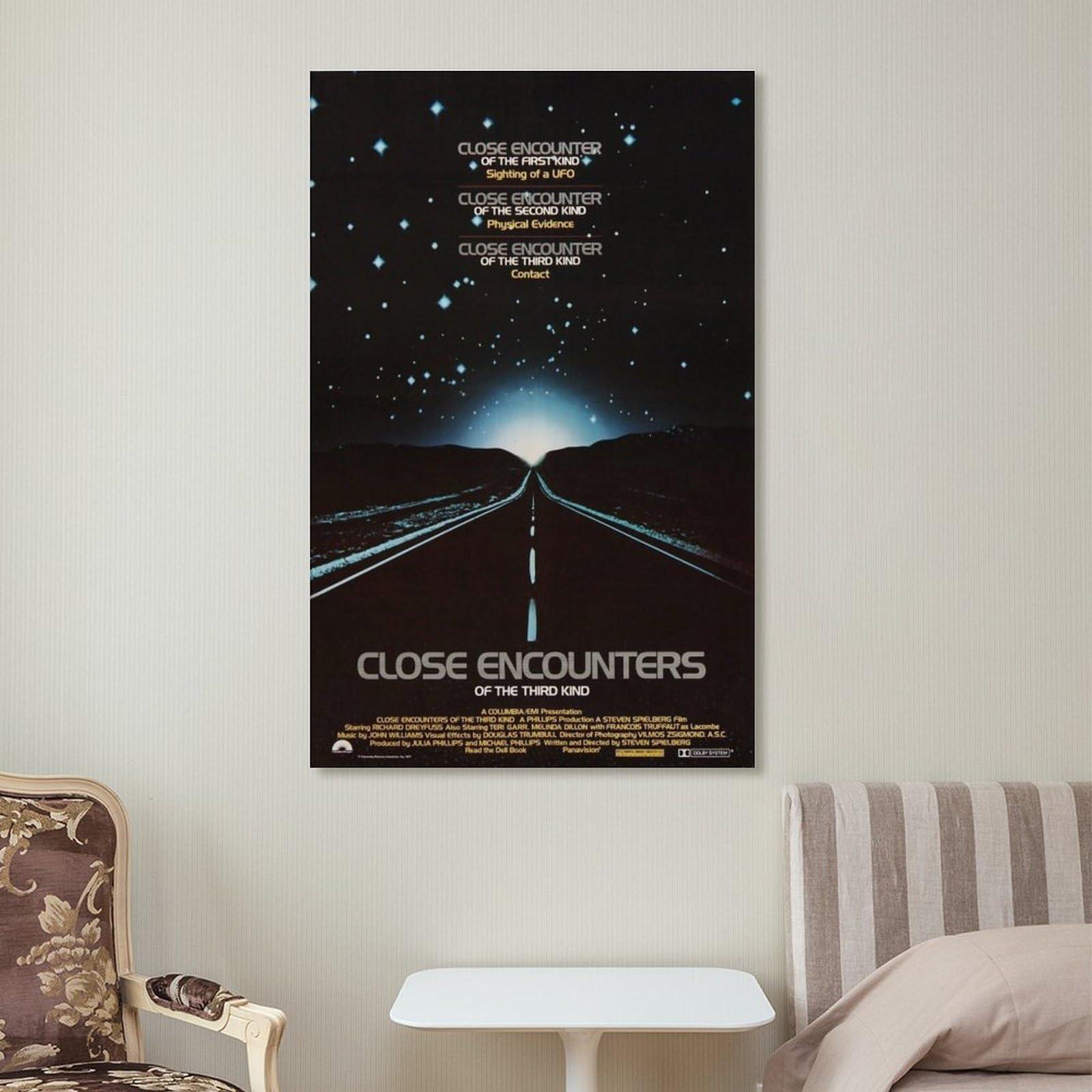 generic generic Retro Poster Close Encounters Of The Third Kind of Movie Poster 1 Poster Decorative Painting Canvas Wall Art Living Room Posters Bedroom Painting 16x24inch(40x60cm), Frame-style