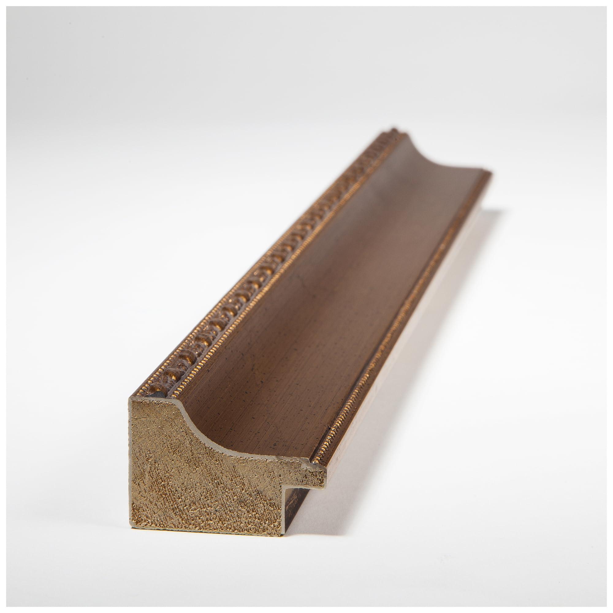 ArtToFrames ArtToFrames 20x20 inch Muted Gold with Metallic Detailing Wood Picture Frame, WOMD5026-20x20