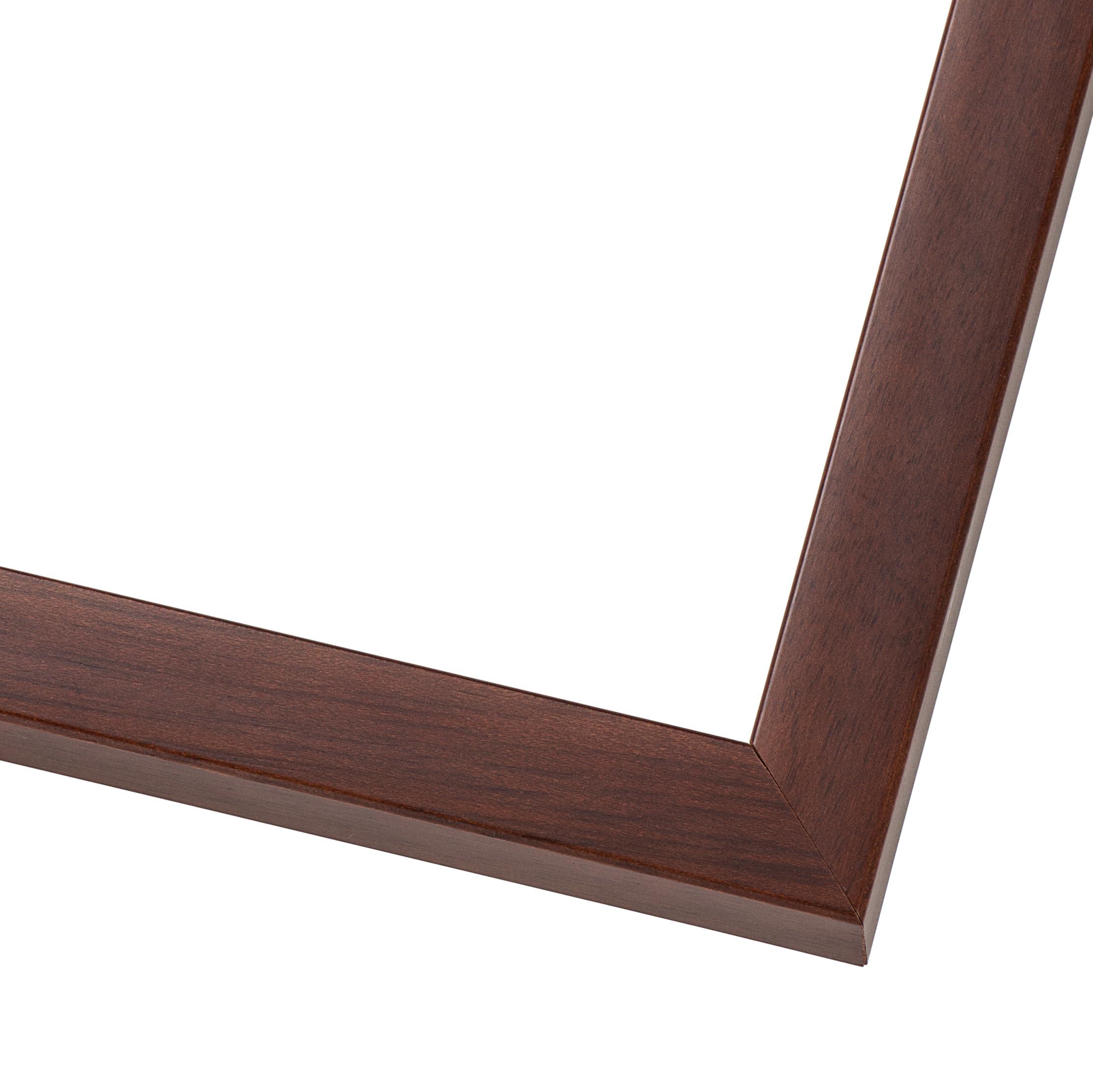 CountryArtHouse CountryArtHouse 9x47 Frame Brown Mahogany Picture Frame - Solid Wood Frame Kit includes UV Acrylic Plexiglass, Acid Free Foam Backing Board and Hanging Hardware