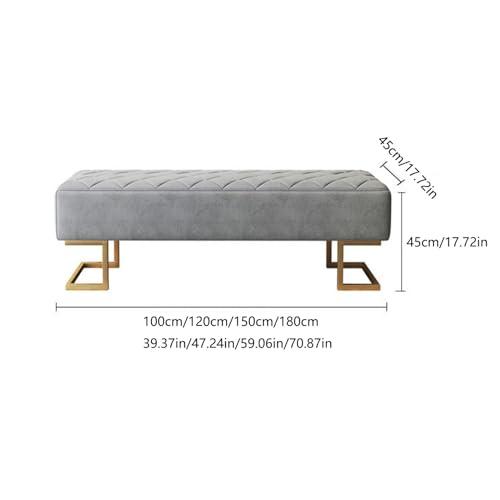 HEAIQI End of Bed Bench Storage Footstool Bench Extra Long Padded Bedroom Bench with Large Storage Space for Living Room, Entryway, Bedroom Foot Rest for Couch Ottoman ( Color : Gray , Size : 120*45*45cm )