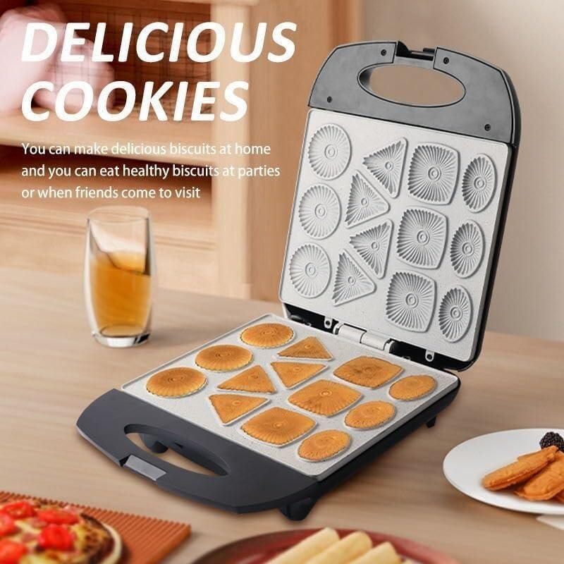 CParts Electric Cookie MakerWaffle Makers & IronsHousehold Biscuit Machine Scones Breakfast Machine Waffle Cake Baking Pan,Makes 13 Cookies Per Operation