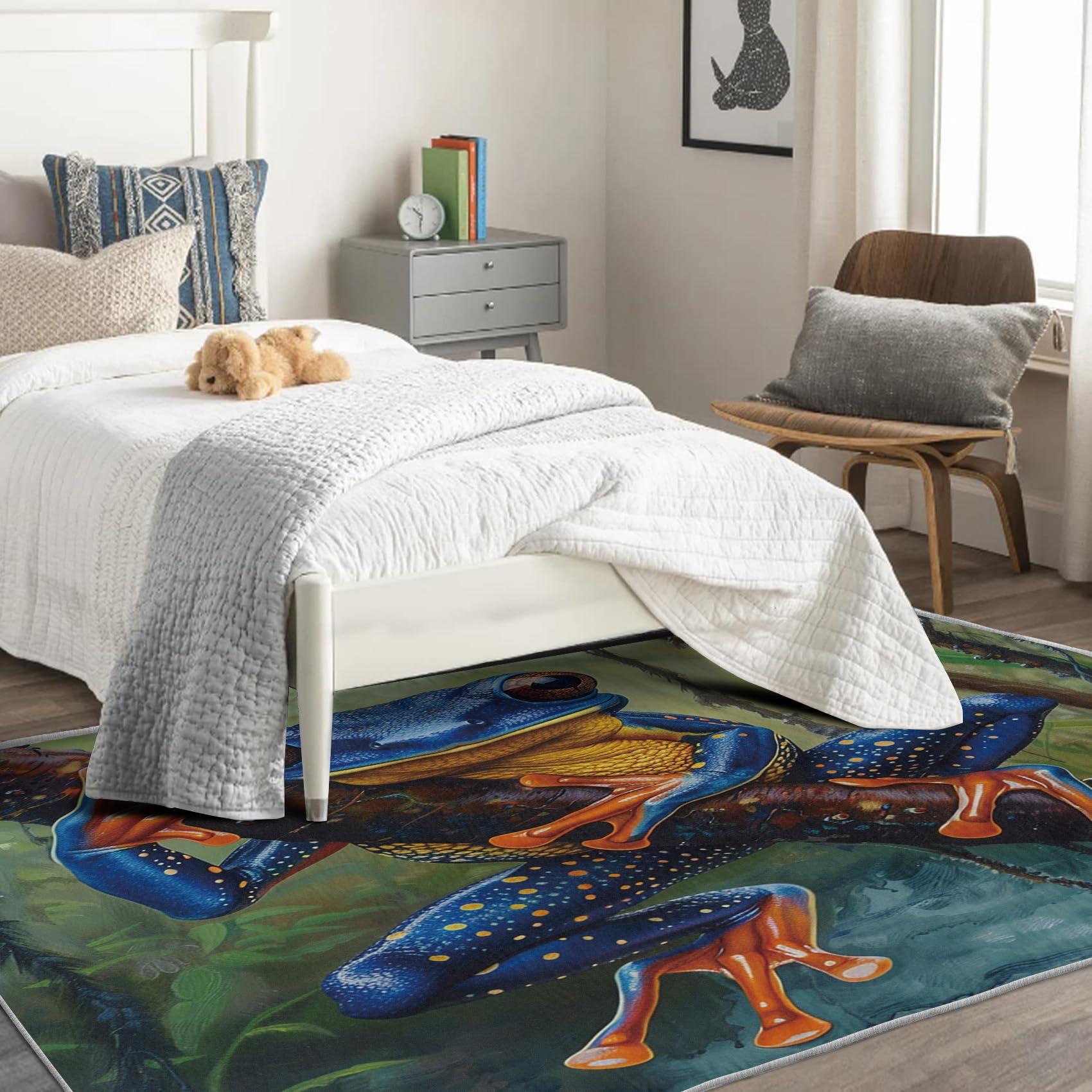 TANTANICAL TANTANICAL Frog Rug 2x3, Funny Cute Animal Rugs for Entryway Bedroom Living Room Decor, Frog Small Area Rug, Washable Non Slip Stain Resistant Home Indoor Throw Carpet