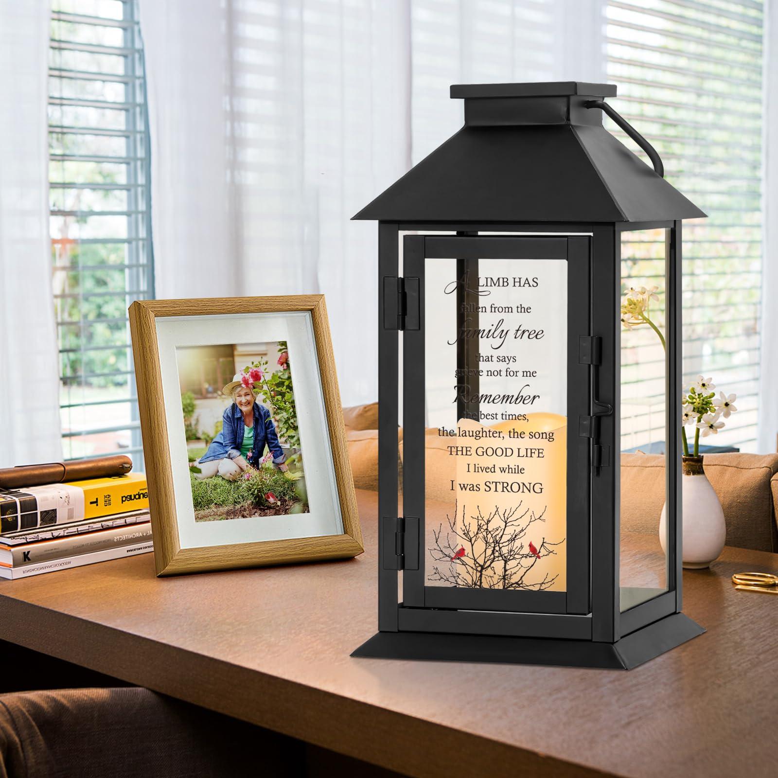 HN HAIINAA HN HAIINAA Memorial Lantern Bereavement Gifts in Memory of Loved One Memorial Gifts for Loss of Mother Loss of Father Remembrance Sympathy Gifts for Loss of Loved One with LED Candle and Remote
