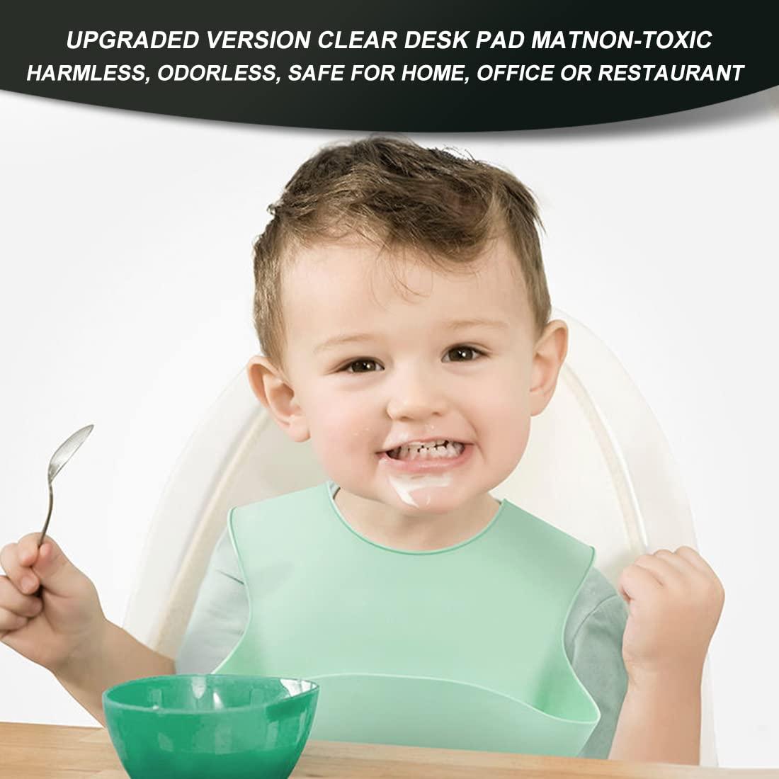 Nietaesat 1.5mm Thick Clear PVC Table Cover Protector Transparent Vinyl Table Pad for Wedding Party Buffet Table Garden Table Patio Table Water Heat Resistant Wipeable Non-slip 38x64\" Crystal Desktop Protector