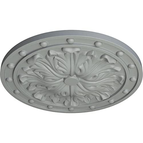 Ekena Millwork Ekena Millwork CM20FO Foster Acanthus Leaf Ceiling Medallion, 20 1/2"OD x 1 1/2"P (Fits Canopies up to 2 1/4"), Factory Primed