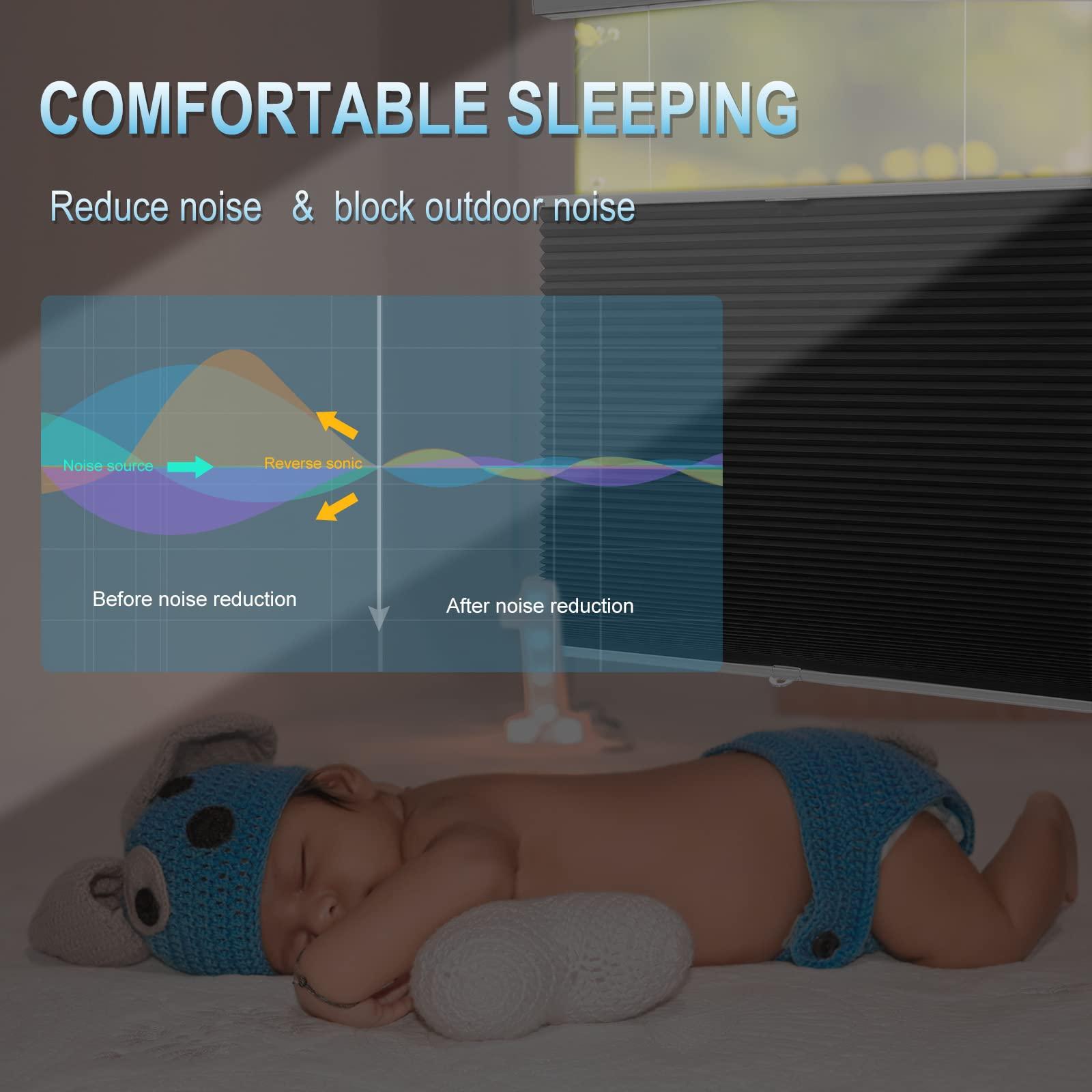 Blinhdome Blinhdome Custom Blackout Top Down Bottom Up Shades, Blinds for Windows Cordless Cellular Shades Room Darkening Blinds, 33" W x 72" H, Beige