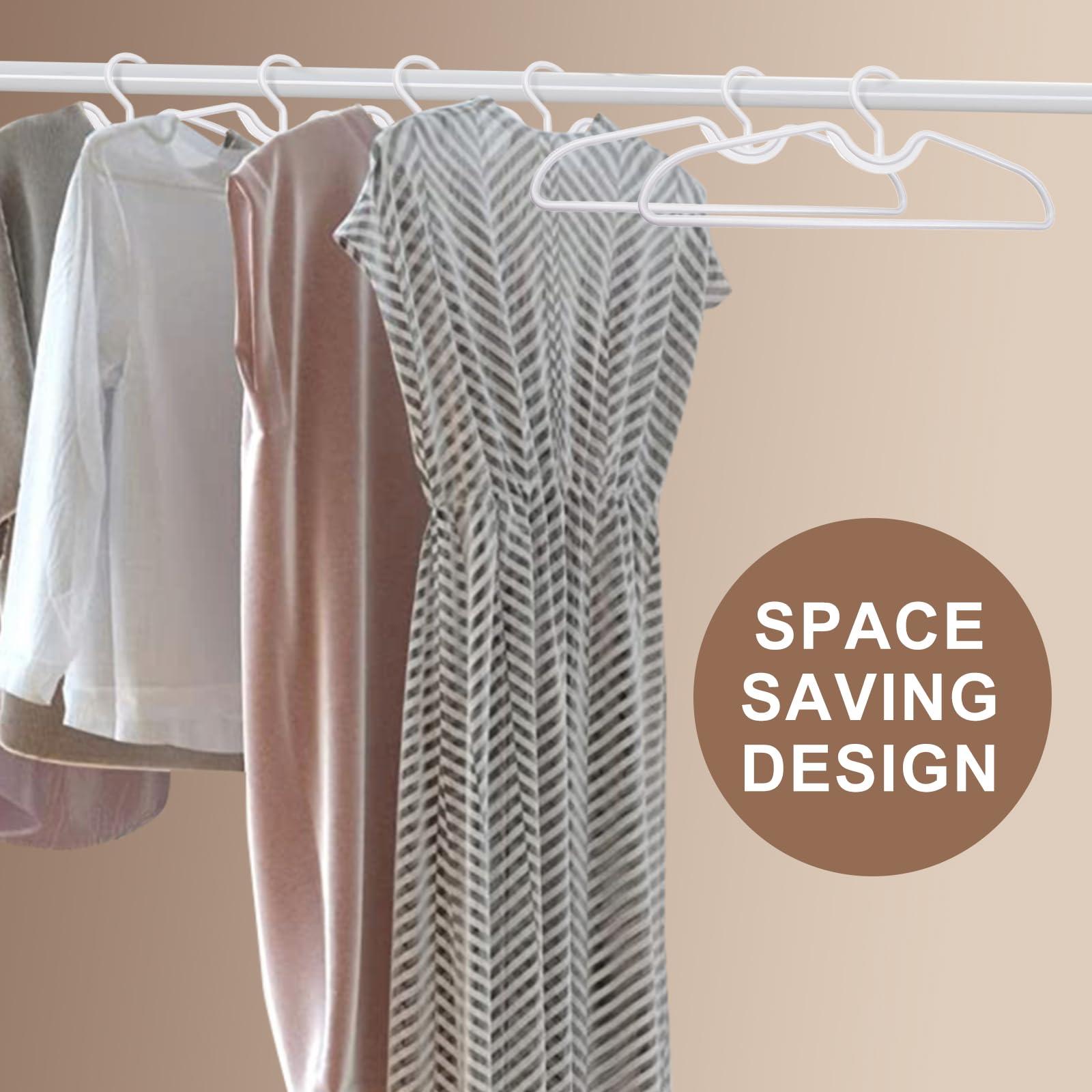 CRIDENG 10Pcs Clothes Hangers, Short Neck Hangers, Plastic Hangers, Non-Slip Shirt Clothes Hangers, No Shoulder Bump Suit Hangers