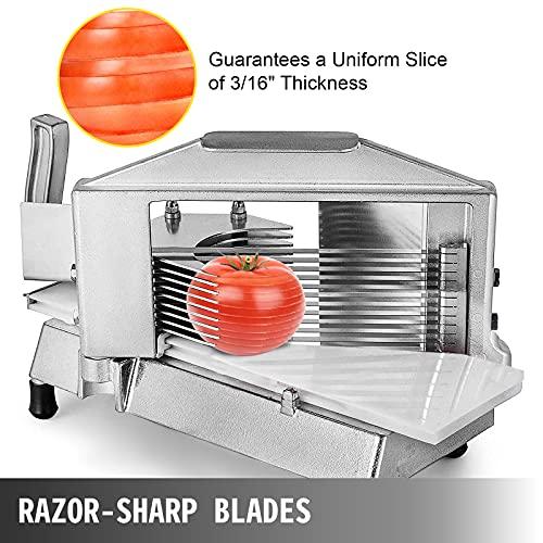 Happybuy VEVOR Commercial Tomato Slicer 3/16 inch Heavy Duty Tomato Slicer Tomato Cutter with Built-in Cutting Board for Restaurant or Home Use (3/16 inch)