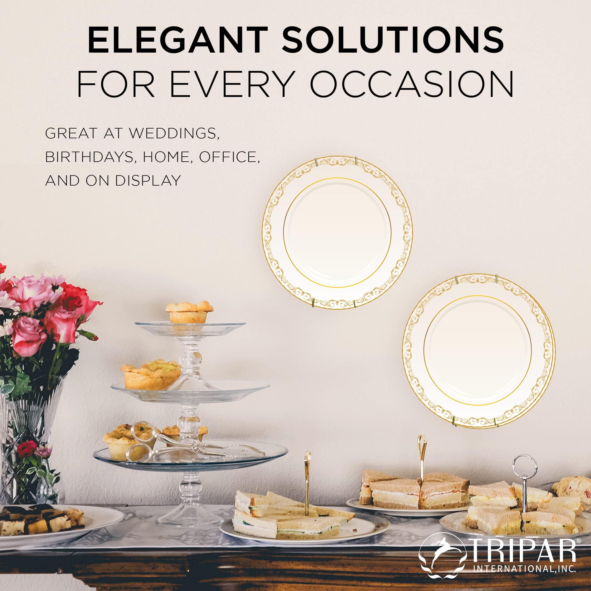 TRIPAR Tripar Wall Plate Hanger, Brass Wire (15-30 Inch), Durable, Flexible Coils Conform to Most Plates, Holds Up to 5lbs on Wall