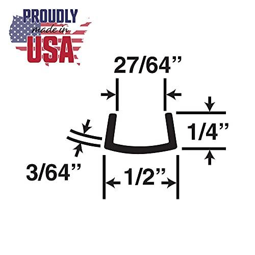 OUTWATER Outwater Plastics Black 1/2\'\' Styrene Plastic U-Channel/C-Channel 72 Inch Lengths (Pack of 10 Pieces, 60 feet Total)