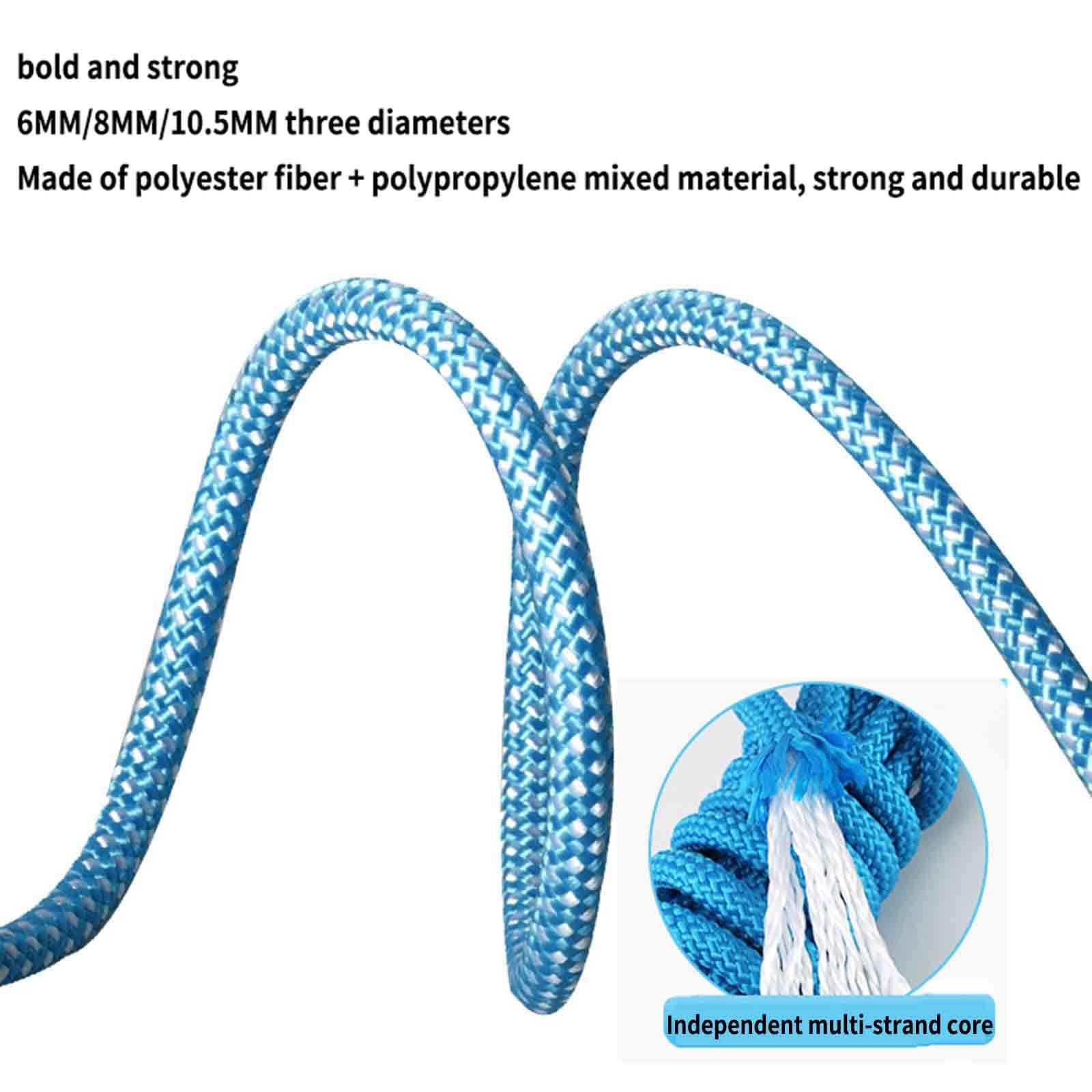 JUSHZ Washing Line Rope Clotheslines Clothesline Clothes Line Clothes Lines for Outside Strong Thick Clamp Thick Rope Outdoor Drying The Quilt Anti-Slip Windproof (10.5mm 15m,White)