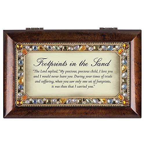 Cottage Garden Cottage Garden Footprints in The Sand Will Never Leave Woodgrain Jewelry Music Box Plays On Eagles Wings