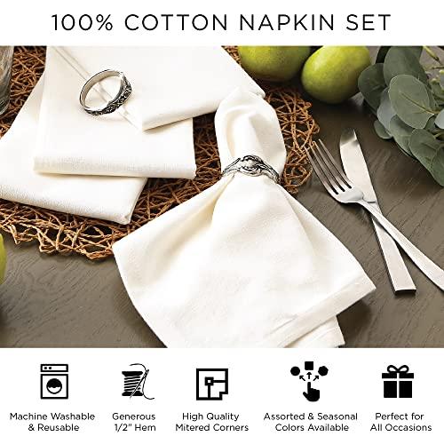 DII DII Solid Pastel Napkin Set Cotton, Machine Washable, 20x20 Inch, Aqua, 6 Count