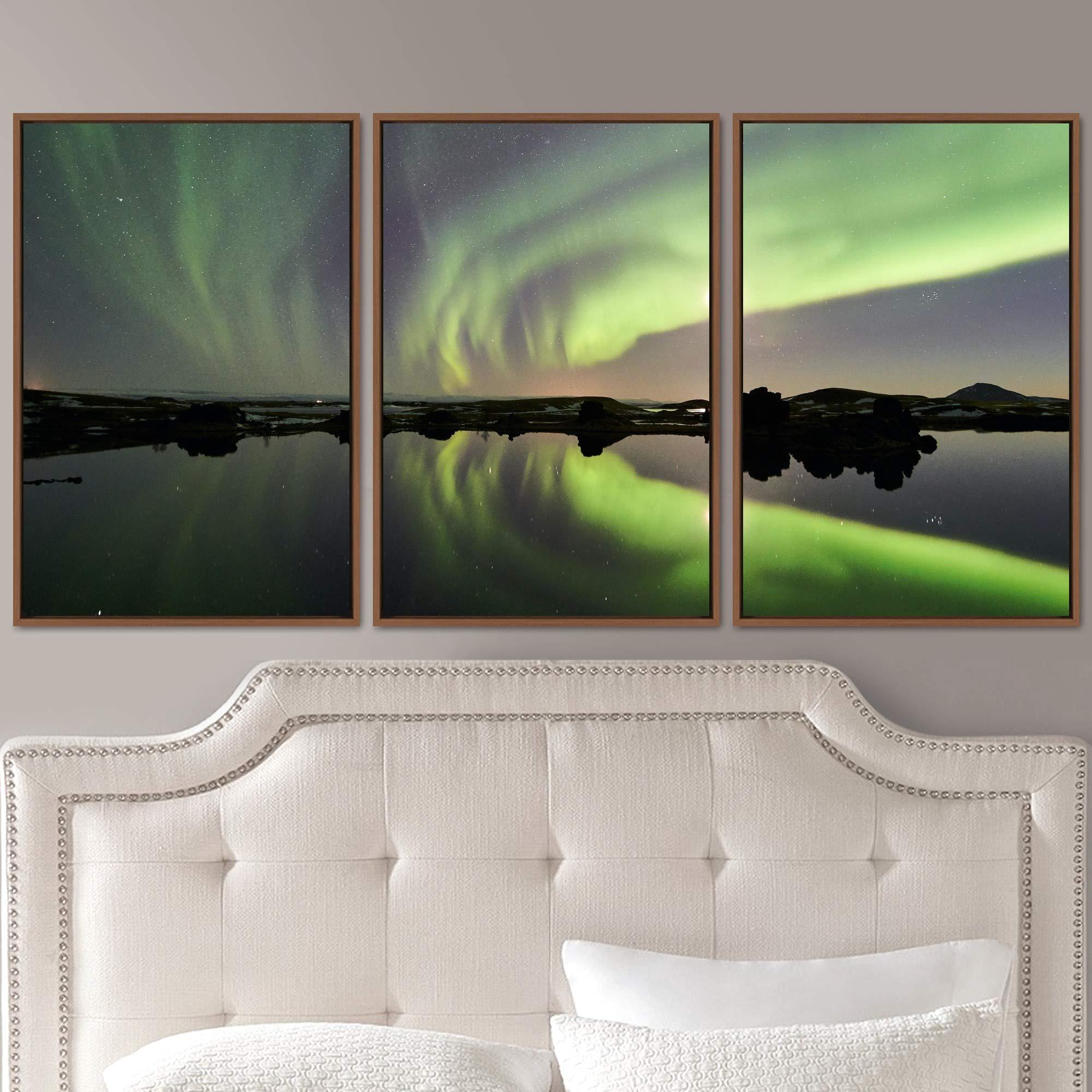 SIGNWIN SIGNWIN 3 Piece Framed Canvas Wall Art Astronomy & Space Canvas Prints Home Artwork Decoration for Living Room,Bedroom - 16\"x24\"x3 Panels