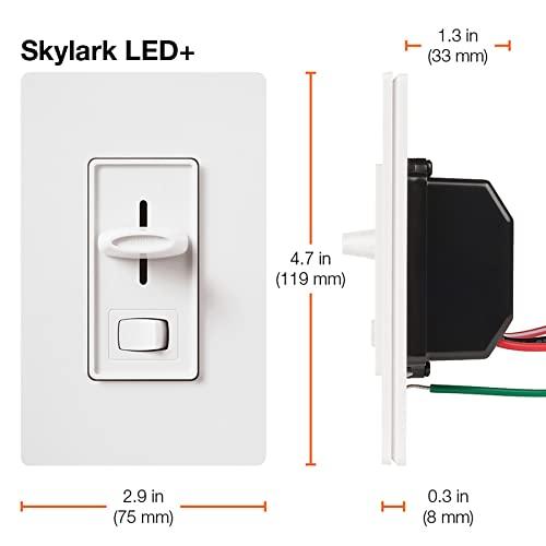 Lutron Lutron Skylark LED+ Dimmer Switch for Dimmable LED, Halogen and Incandescent Bulbs | Single-Pole or 3-Way | SCL-153P-AL | Almond