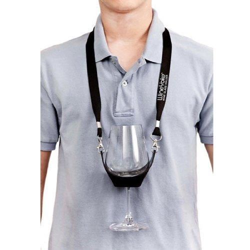 WineYoke 'WineYoke' Party Time Hand Free Wine Glass Holder Necklace - Set of 2 (PINK & BLACK)