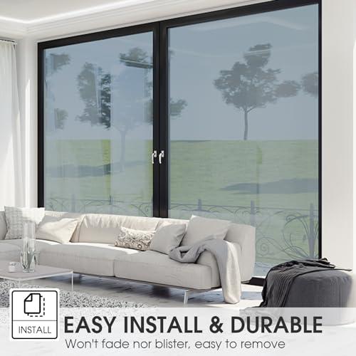 ColorfulHall ColorfulHall Window Film Heat Blocking 95% Window Privacy Film See Out not in Window Tint for Home, One Way Reflective Cling for Door Window Home Office(Silver 35.4X78.7 inch)