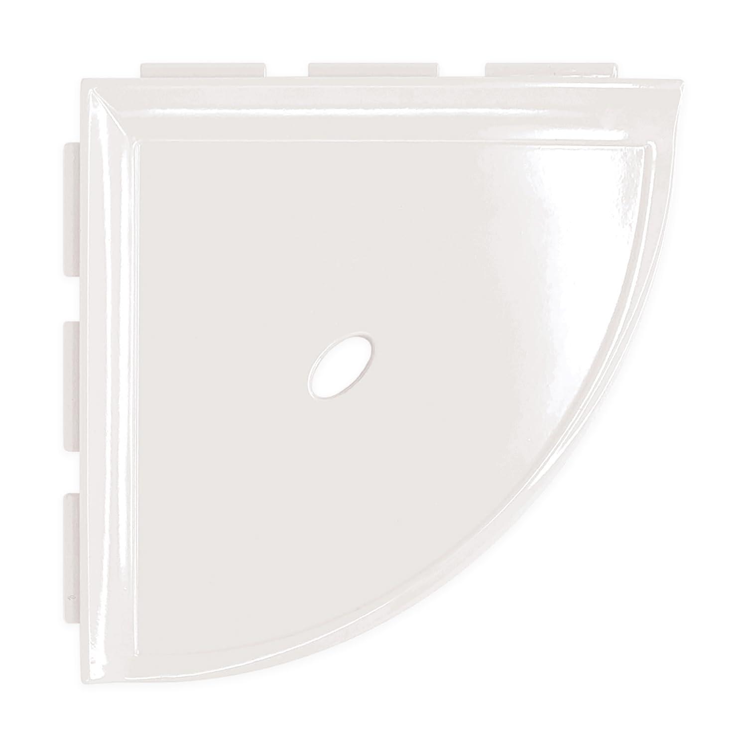 Questech Questech Decor Corner Shower Shelf, 8 Inch Lugged for New Construction, Shower Corner Shelf for Tiled Walls, Metro Lugged Shower Caddy Bathroom Organizer, White Polished