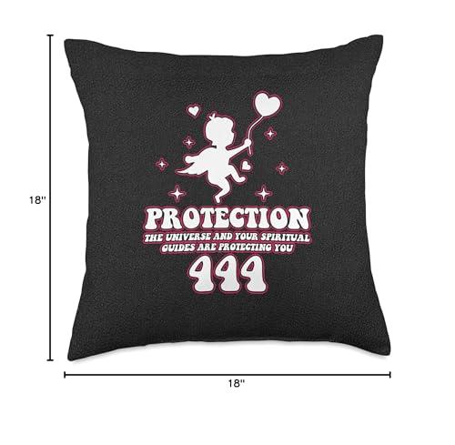 Angel Numbers Numerologist Item Protection 444 Numerology Lover Angel Numbers Numerologist Throw Pillow